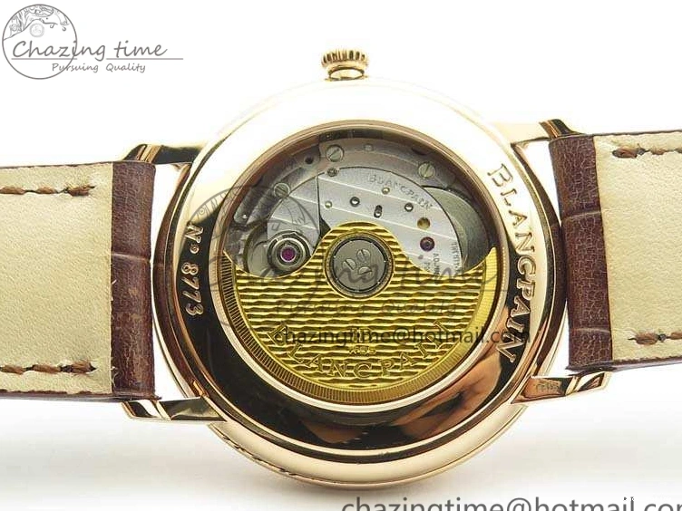 0824 Villeret 6651 RG ZF 1:1 Best Edition White Dial On Brown Leather Strap A ComfortFit 8097